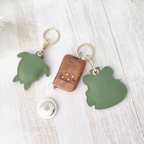Miniatura 22 de CATCH ON Paquete de 2 fundas de cuero para Airtag para llavero, bonitos accesorios Kawaii adecuados para Airtag