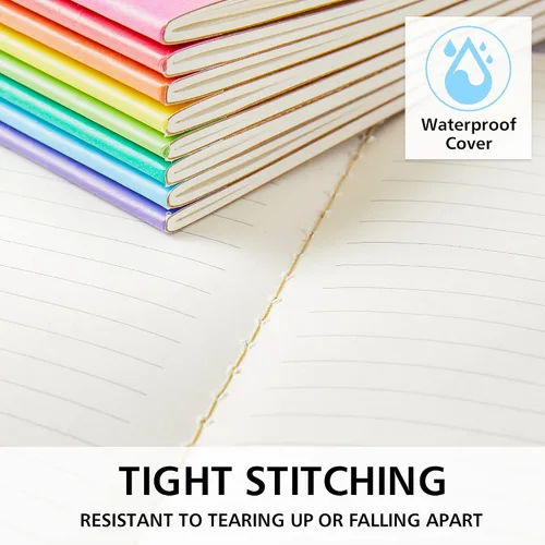 Miniatura 4 de Paquete de 32 cuadernos de composición a granel, Feela cubierta de papel kraft rayado en blanco con reglas universitarias, diarios de viaje