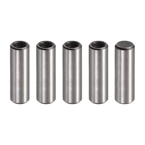 Miniatura 6 de uxcell Pasador de rosca interna M5 5 unids 0.315x0.630 in biselado plano acero al carbono cilíndrico pin cama estantería dispositivos metálicos