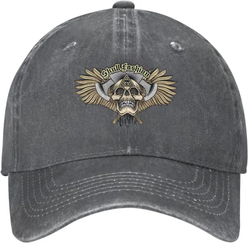 Miniatura 2 de Cowboy Hat Trendy Hats for Man and Women Djustable Four Season Outdoor Baseball Cap of Hell Skull with Angel Deep Heather