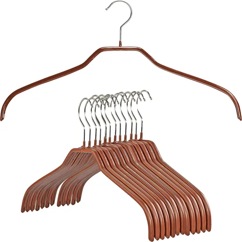 Miniatura 28 de MAWA Ft Reston Lloyd Silhouette Series - Percha antideslizante que ahorra espacio para camisas y vestidos, estilo 41/F, juego de 10, color blanco