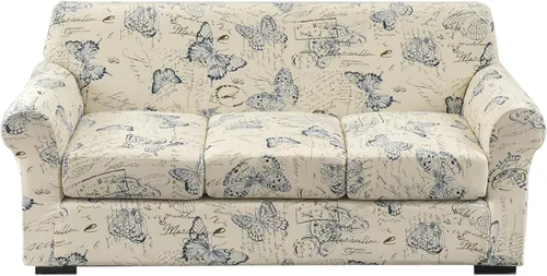 Miniatura 19 de HOTNIU 4 fundas elásticas para sofá (1 funda de sofá + 3 fundas de cojín), fundas de sofá antideslizantes, protector de muebles de sofá, ajuste