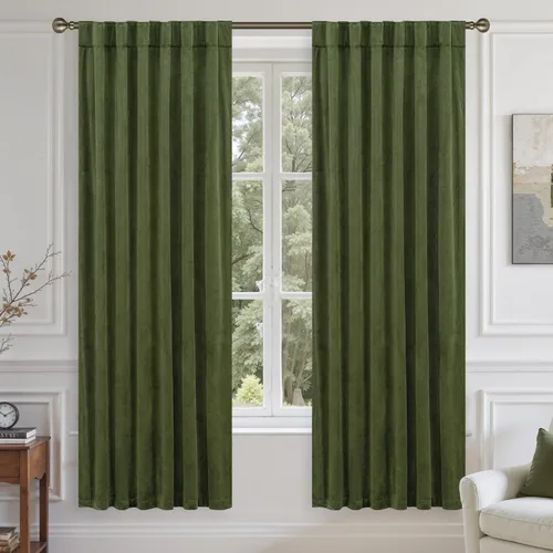 Miniatura 38 de LAMIT - Paneles de terciopelo beige para sala de estar de 72 pulgadas de largo, elegantes cortinas aisladas térmicamente e insonorizadas