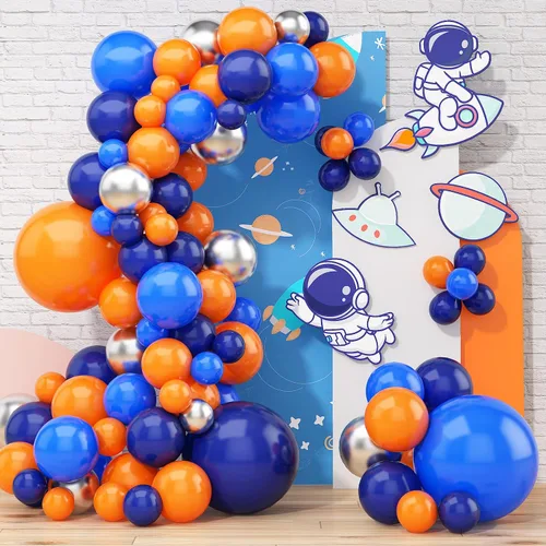 Miniatura 15 de Kit de arco de globos azules y verdes, kit de arco de guirnalda de globos azul marino y verde oscuro con globos de papel de aluminio de estrella 4D