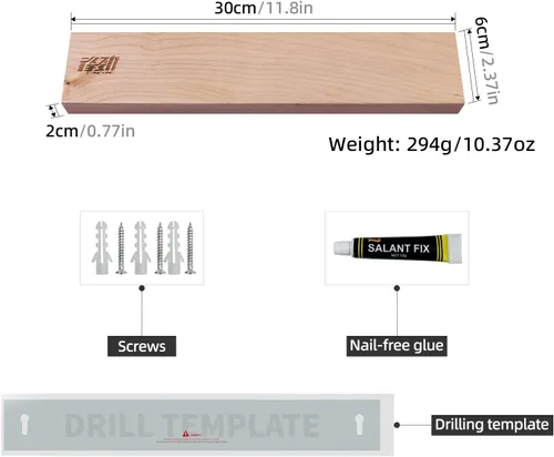 Miniatura 2 de FINDKING Tira magnética de madera para cuchillos, soporte magnético para utensilios de pared, refrigerador, estante de madera para cuchillos de Beige
