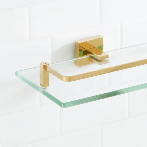 Miniatura 7 de Signature Hardware 295796 Albury Estante de baño de vidrio de 19-5/8