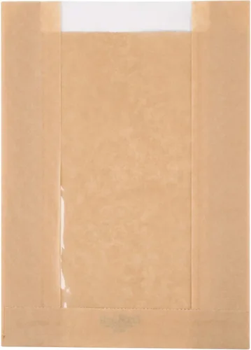 75 bolsas de panadería con ventana para galletas u otros pasteles, 6 1/2 x 2 x 8 ½ pulgadas, bolsas de papel kraft marrón - bagel - pastelería -