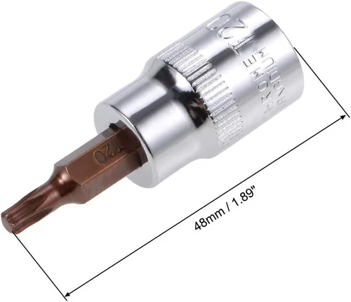 Miniatura 2 de uxcell 2 unidades de 3/8 pulgadas x T20 Torx broca zócalo, brocas de acero S2 CR-V, 1.496 in de longitud, uso con llave de trinquete, barra