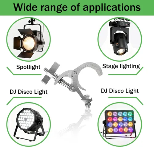 Miniatura 6 de 2 paquetes de abrazaderas para accesorios de iluminación de escenario, abrazadera C de iluminación, abrazadera de poste de luz Dj, soporte colgante