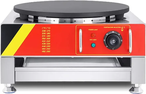 Miniatura 3 de Fabricante eléctrico de crepé, fabricante de panqueques grande de 16 pulgadas, plancha de crepé con esparcidor de madera, máquina eléctrica 110V