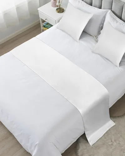 Caminos de cama blancos para cama de tamaño individual, mantas decorativas para pie de cama, moderno y simple telón de fondo blanco para cama, sofá,
