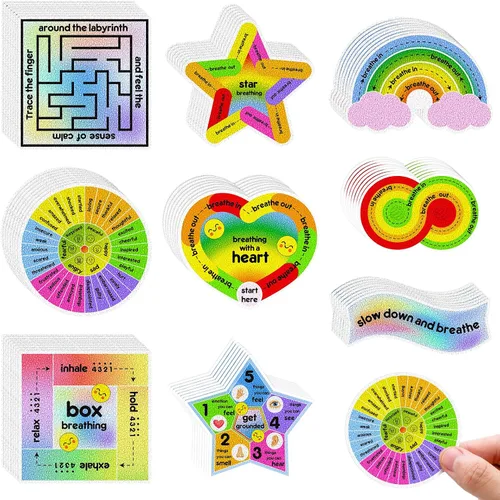 Miniatura 8 de Libima 72 Piezas de Calcomanías Sensoriales para la Ansiedad, Calcomanías Texturizadas, Calcomanías para Jugar, Calcomanías de Atención Plena