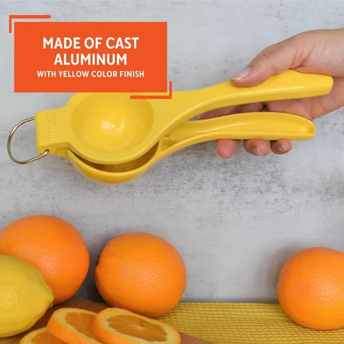Miniatura 3 de IMUSA, Exprimidor de limón de aluminio fundido, amarillo Amarillo claro