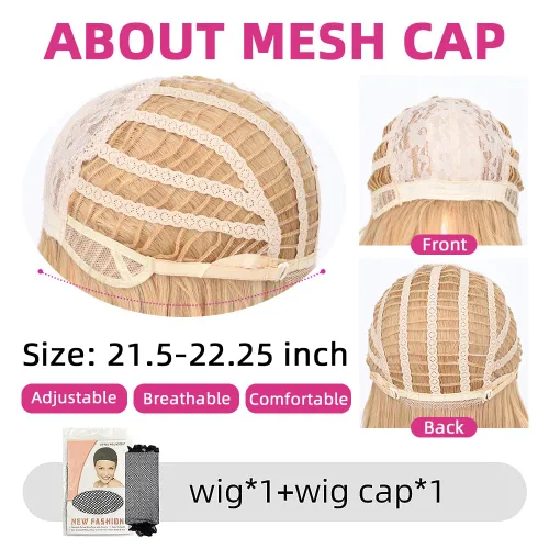 Miniatura 9 de SYXLCYGG Pelucas largas de 22 pulgadas, rubia, ondulada, sintética, para uso diario, para mujer, disfraces de Halloween, fiestas, pelucas de cabello