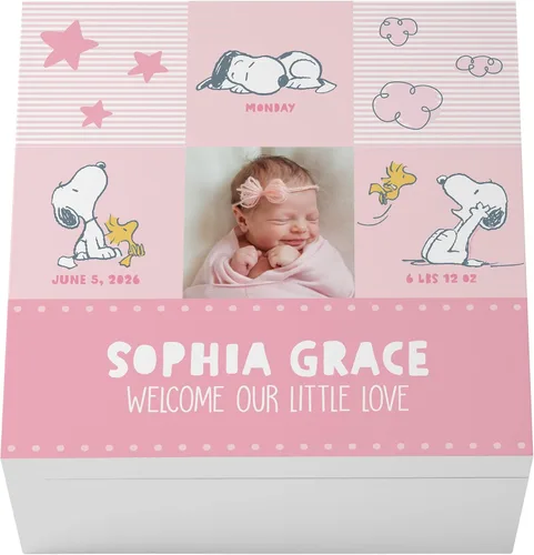 Miniatura 18 de Let's Make Memories Caja de recuerdos personalizada para recién nacido, almacenamiento de recuerdos, caja de recuerdos, decoración de guardería, 6
