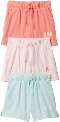 GAP Paquete de 3 pantalones cortos con logotipo para bebé niña