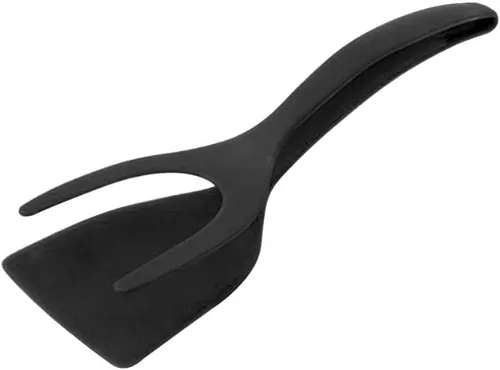 Alipis Espátula de huevo 2 en 1 y pinzas de agarre para cocina en casa, material suave antiarañazos, ideal para tortillas, panqueques, filetes,