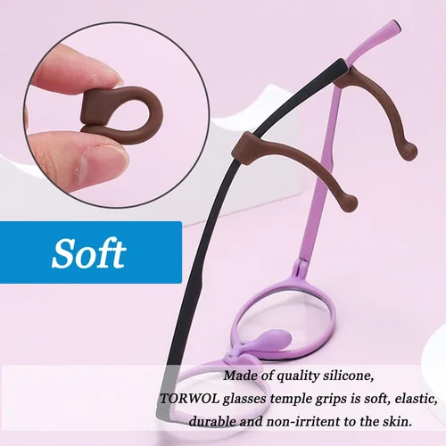 Miniatura 2 de Retenedor antideslizante para gafas, gancho para las orejas, retenedores de seguridad para gafas, funciona con patillas de 0.19 a 0.39 pulgadas, 10