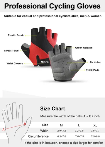 Miniatura 6 de Guantes de ciclismo para hombres y mujeres, guantes de ciclismo para hombres, guantes de ciclismo acolchados, guantes de ciclismo para hombres
