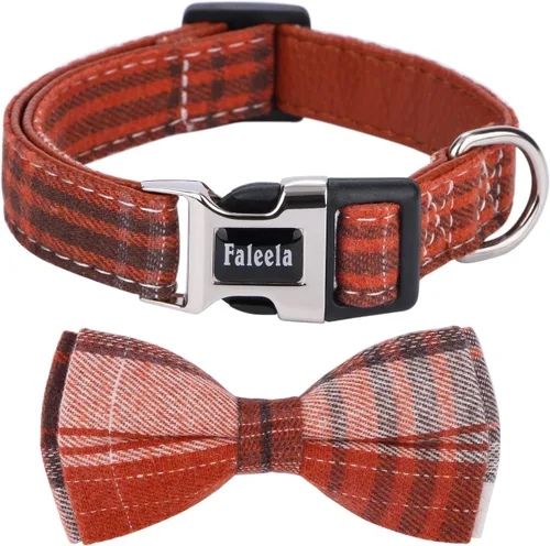 Miniatura 15 de Faleela Lindo Collar de Perro Navideño Suave para Niña con Lazo, Collar de Perro con Corbatín para Niño, Collar Ajustable Desmontable para Mascotas