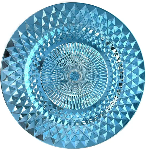 Miniatura 13 de Allgala Placas de carga, 13 pulgadas, paquete de 6 unidades de plástico resistente con patrón de diamante brillante para boda, plata-HD80402 Plateado