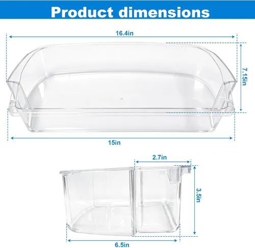 Miniatura 2 de Contenedor de puerta de 2 galones WPW10710203 para Whirlpool Kenmore Refrigerador Reemplazar W10710203 W10451871 W10463668 W10710203 WPW10710203VP