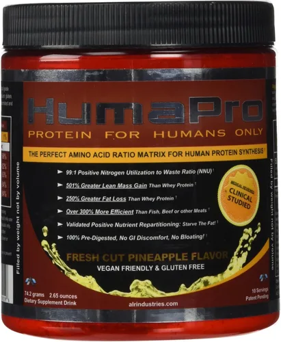 Miniatura 19 de ALR Industries Humapro Matriz de aminoácidos y proteínas para seres humanos 99% de utilización para músculo magro Vegano, sin gluten 334g