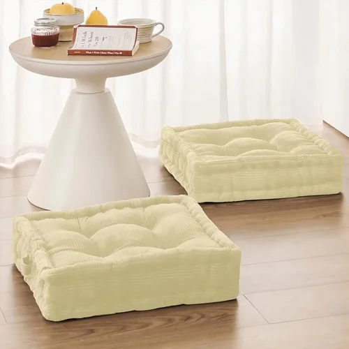 Miniatura 11 de Wellsin Almohadas cuadradas sólidas para el suelo para adultos y niños, cojín grande de meditación con espuma gruesa y funda de terciopelo lavable