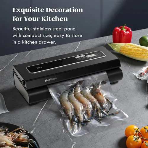 Miniatura 5 de Mesliese - Máquina selladora al vacío, potente sistema de preservación de alimentos al vacío compacto 6 en 1 de precisión 6 en 1 con cortador, 2