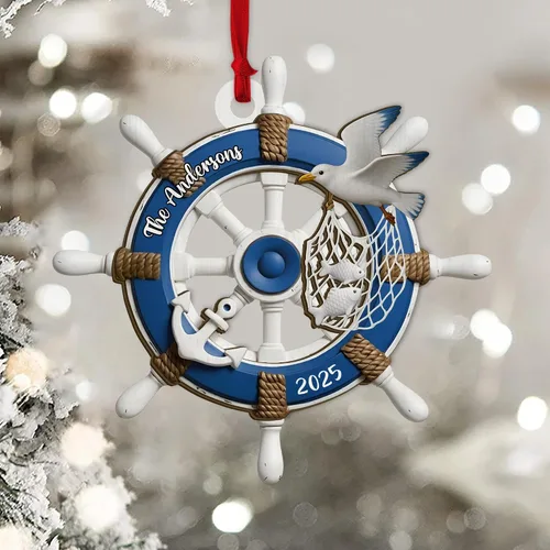 Miniatura 16 de Adorno de Navidad personalizado para parejas - Texto personalizado, lindo adorno de playa, vacación memorable, recuerdo de boda, casados en Hawái