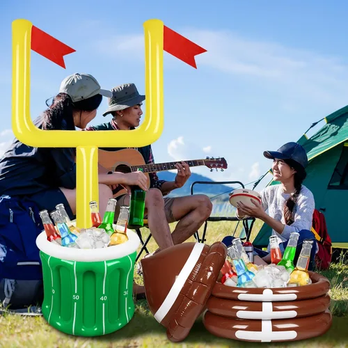 Miniatura 5 de Zhanmai 2 piezas inflables de fútbol enfriador de bebidas suministros de fiesta de fútbol inflable poste y soporte para piscina para fiesta temática