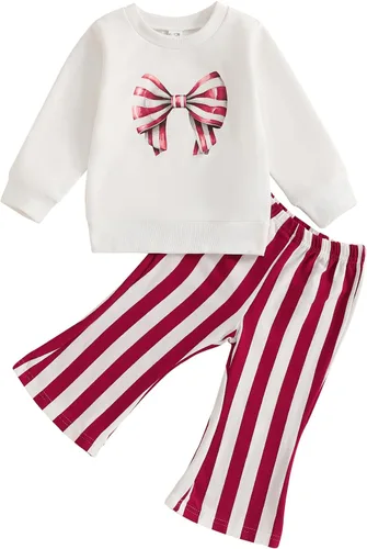 Miniatura 14 de Kaipiclos Ropa occidental para bebé niña, con lindo estampado con volantes, manga larga, pantalones para otoño e invierno, trajes de vaquera