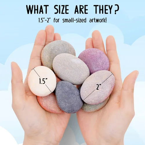 Miniatura 4 de ROCART 12 rocas grandes para pintar, rocas planas de 1.5 a 2.0 pulgadas para artes y manualidades, rocas de río lisas naturales para pintura, rocas