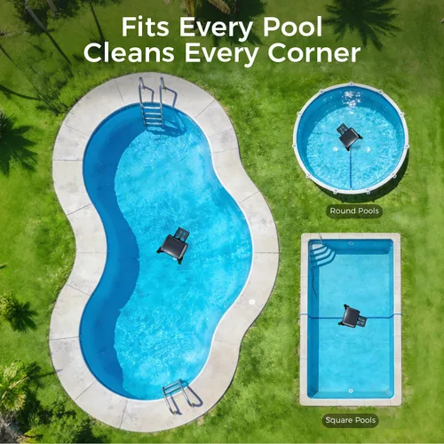 Miniatura 9 de Robótico de desnatador de piscina con energía solar, limpiador automático de superficies de piscina con soporte de aplicación, limpieza continua