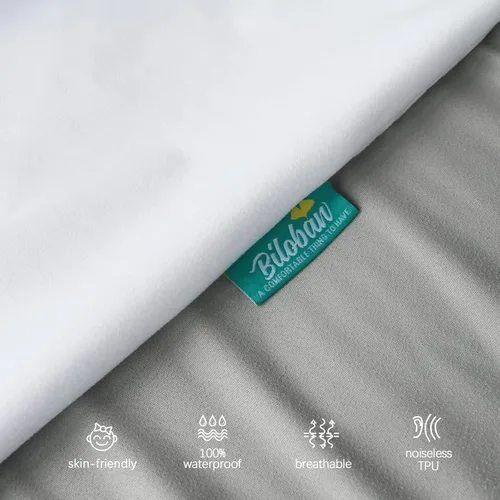 Miniatura 3 de Biloban Paquete de 2 sábanas bajeras impermeables Pack n Play, mini protector de colchón para cuna, 38 x 26 pulgadas, se adapta a corralito de bebé