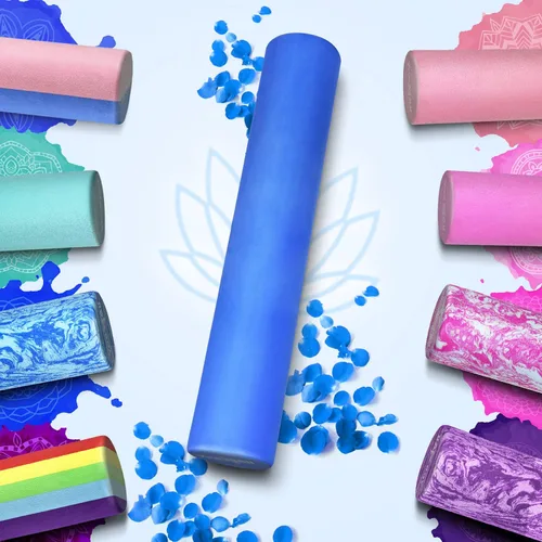 Miniatura 4 de Yes4All Rodillo de espuma EVA firme para la espalda - Rodillo redondo para la espalda para ejercicio, yoga y pilates 12/18/24/36 pulgadas A. Azul