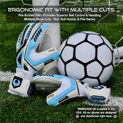 Miniatura 5 de Renegade GK Fury - Guantes de portero de alto rendimiento, protección antimicrobiana (tallas 6-11, 7 estilos, nivel 4), protectores de dedo Pro-Tek