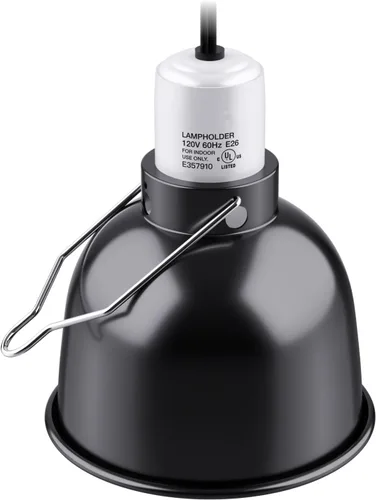 Miniatura 6 de Lámpara de reptil – Lámpara de cúpula de 5.5 pulgadas con enchufe de cerámica, lámpara de calor de reptiles para emisores de calor y bombillas