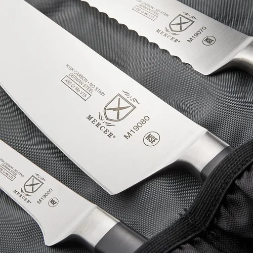 Miniatura 5 de Mercer Culinary Züm - Juego de cuchillos forjados en rollo, 7 piezas, color negro