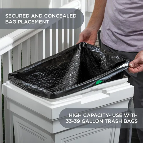 Miniatura 3 de Step2 Atherton Contenedor Grande de Basura, Bote de Basura para Interior/Exterior con Tapa, Resistente a la Intemperie, Fabricado con Plástico