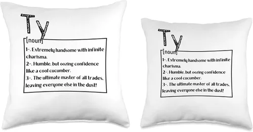 Miniatura 3 de Funny Custom Name Ty Husband Dad Men Nombre Ty Significado Definición Boy - Almohada personalizada con sarcasmo, 16 x 16, multicolor