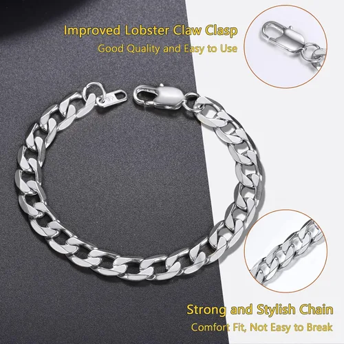 Miniatura 5 de PROSTEEL - Cadena, brazalete cubano de acero inoxidable unisex, negro, chapado en oro de 18 quilates, sin níquel, joyería hipoalergénica, 4-13 mm