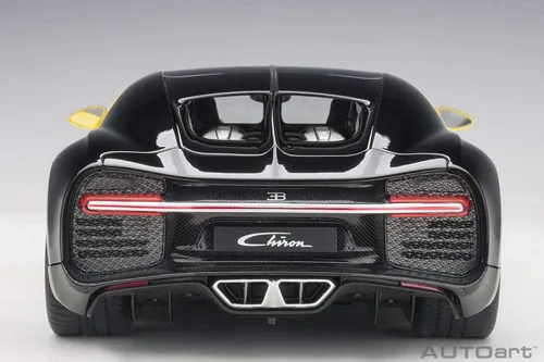 Miniatura 9 de Autoart Bugatti Chiron Jaune Molsheim Amarillo y Nocturne Negro Modelo 1/18