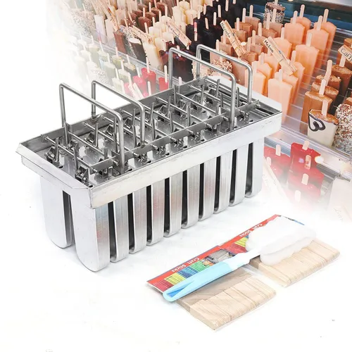 Miniatura 3 de Molde para paletas caseras, molde para paletas de hielo congelado, reutilizable, molde para paletas de helado con 20 tazas de molde, molde de acero