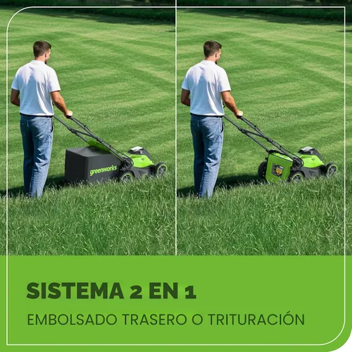 Miniatura 8 de Greenworks Cortacésped inalámbrico de 40 V y 17 pulgadas, motor sin escobillas, batería de 4.0 Ah y cargador (más de 75 herramientas compatibles)