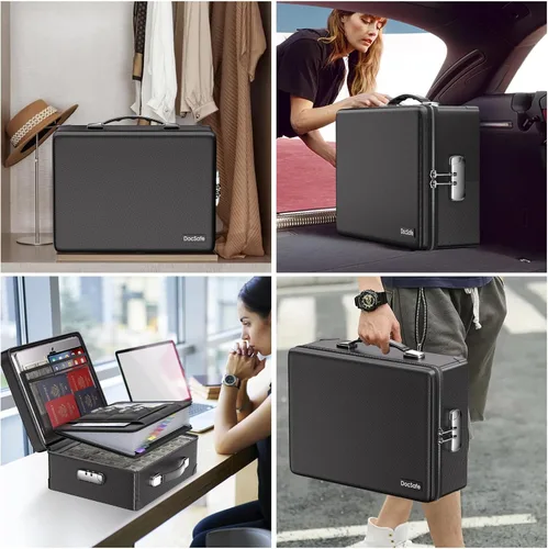 Miniatura 7 de DocSafe Caja de Documentos Ignífuga de 6400°F con Cerradura, Caja Fuerte de Caso Duro Aislada Térmicamente Ignífuga Resistente al Agua de 10 Capas