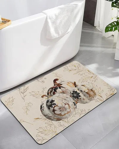 Tapete de baño de otoño para bañera, tapete antideslizante de secado rápido y absorbente, tierra de diatomeas, cocina, ducha, fregadero, lavable,