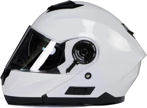 Miniatura 9 de Milwaukee Helmets MPH9816DOT 'Breeze' - Casco modular de motocicleta avanzado blanco para hombres y mujeres con visera desplegable
