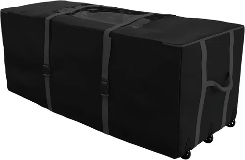 Miniatura 7 de Bolsa de almacenamiento para árbol de Navidad - Bolsa con ruedas para árboles artificiales desmontados de 12 pies, decoración de temporada, Gris