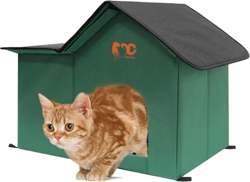 Miniatura 11 de Casa para Gatos al Aire Libre, Refugio Impermeable para Mascotas/Comedor, para Gatos Salvajes/Comunitarios (Camo1)